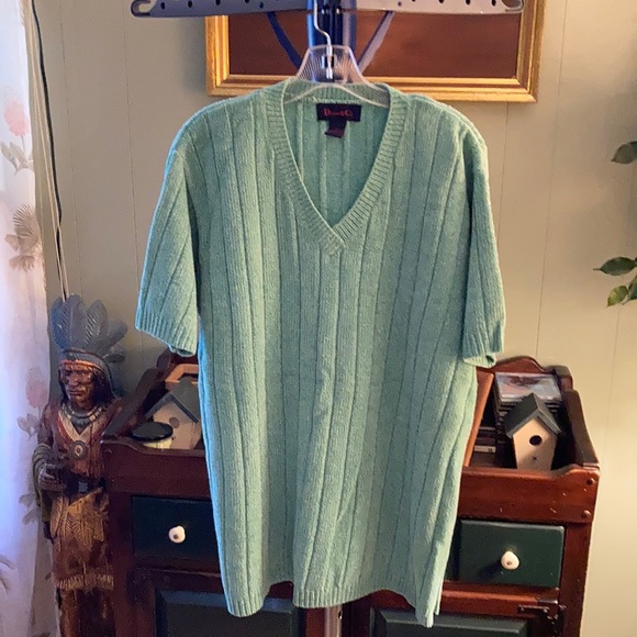 Denim & Co. casual short sleeve v neck sweater 1X - Picture 1 of 9